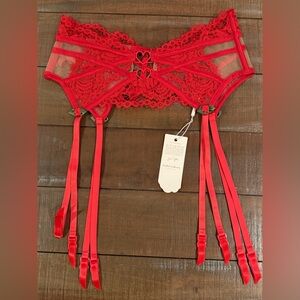 For Love and Lemons Red Garter Belt